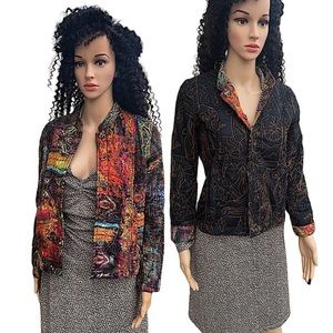 Hand Tailored Embroidered Quilted Reversible Jacket Size M
